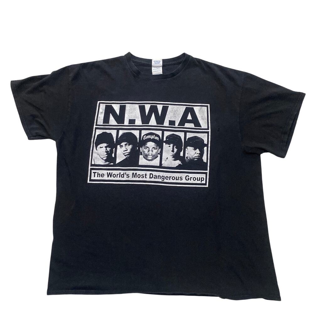 Vintage NWA "The World's Most Dangerous Group" Graphic Tee Black XL
